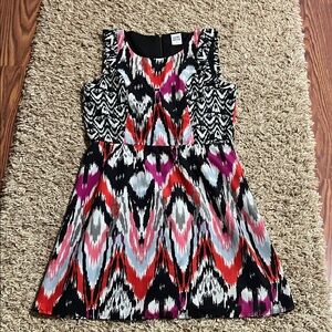Vero Moda Black and Red Patterned Dress Size Small